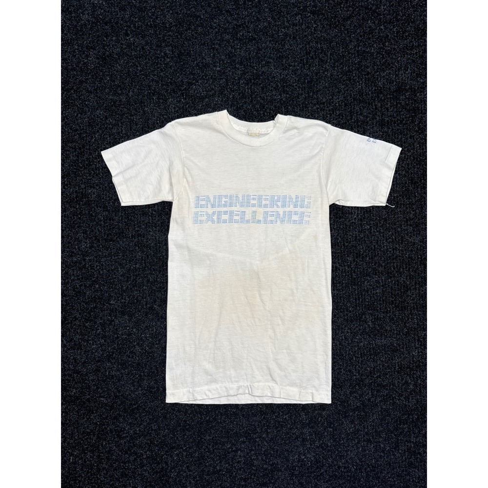 Vintage 80s Citibank Engineering Excellence Graphic T-Shirt White Small Tech